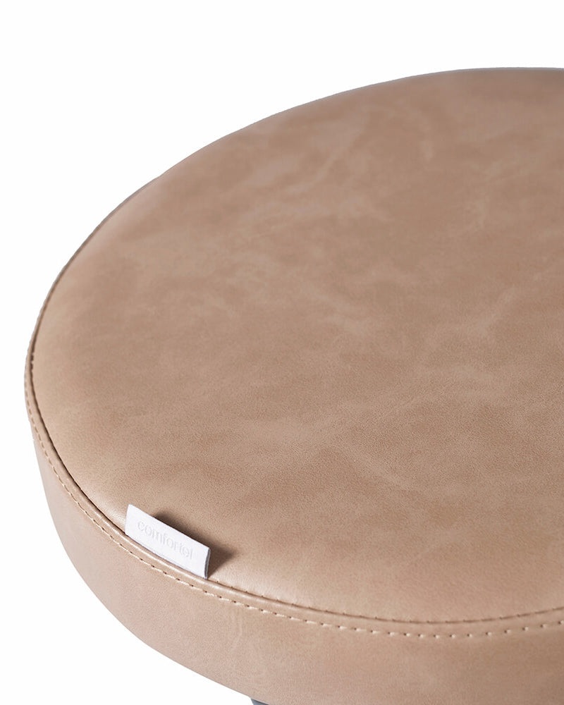 Rund Blush - Pink salon stool - Chrome cross base