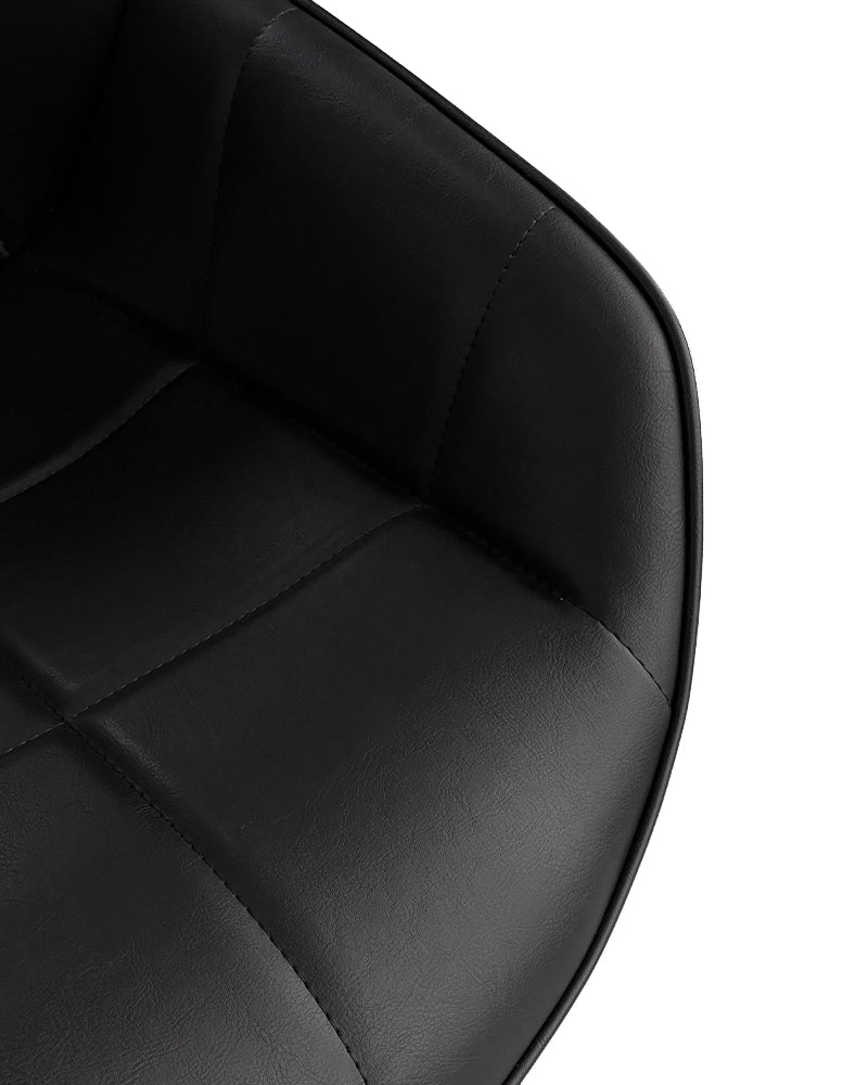 Rosie Black - Black hairdresser's chair - Chrome plate foot