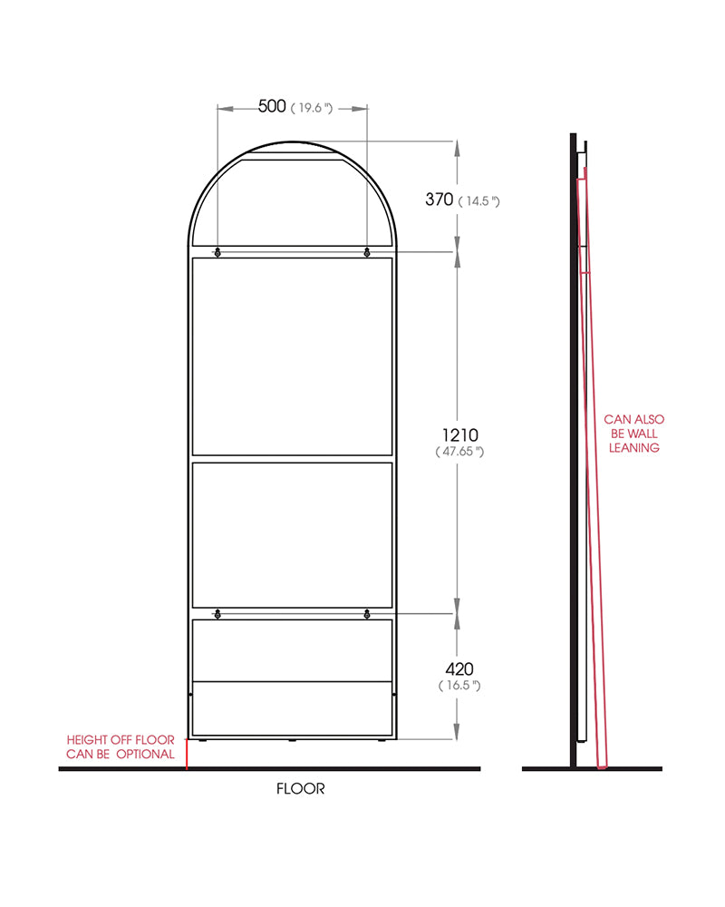 San Remo - Brass hairdressing mirror - Freestanding