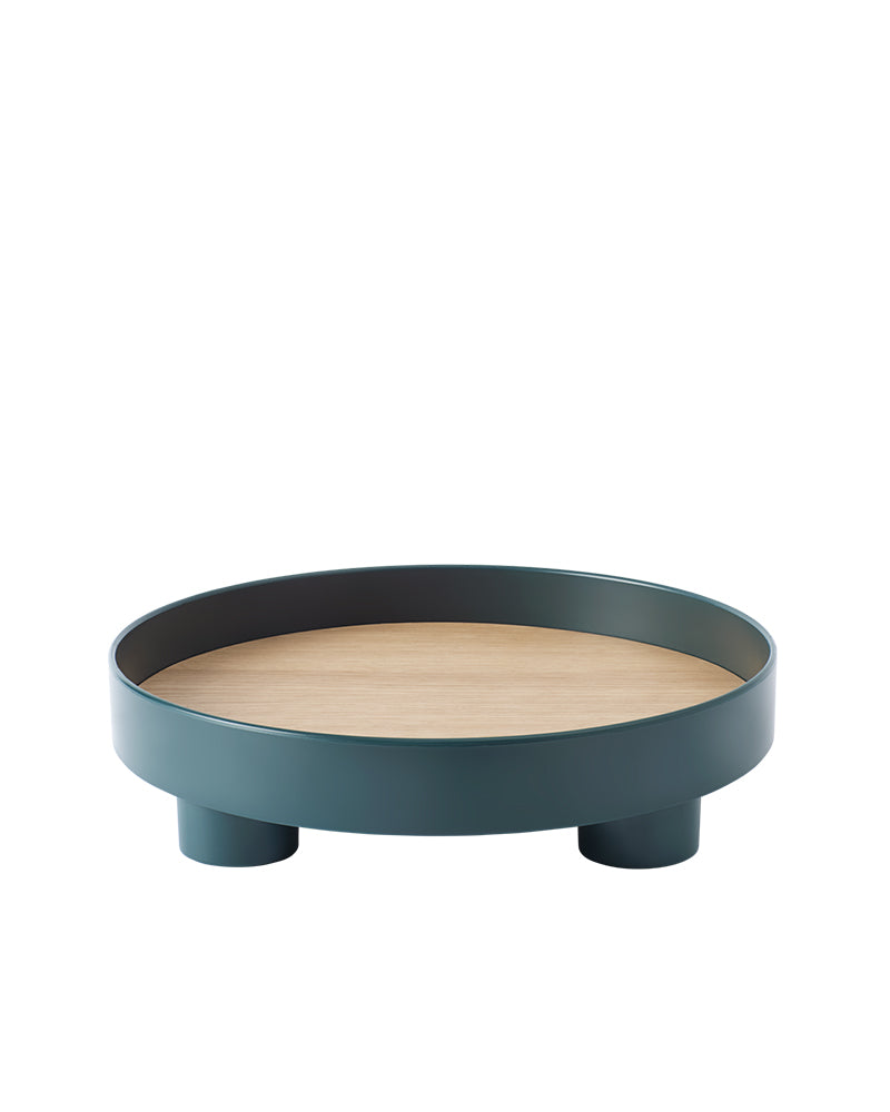 Platform - Green serving tray with oak top