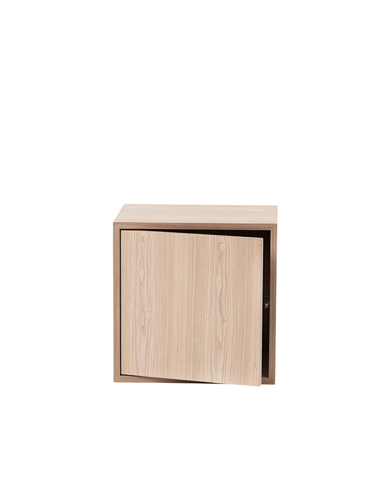 Stacked - Oak bookcase with door - Medium