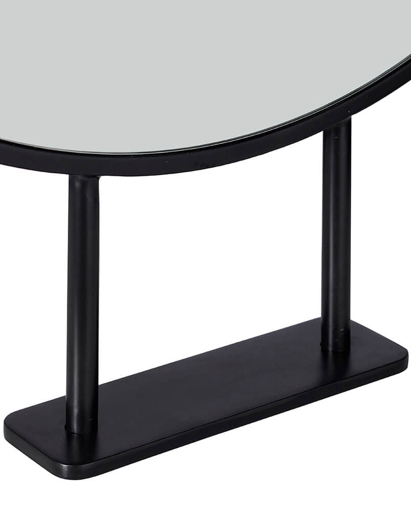 Nero - Black hairdressing mirror - Double-seated - ø90