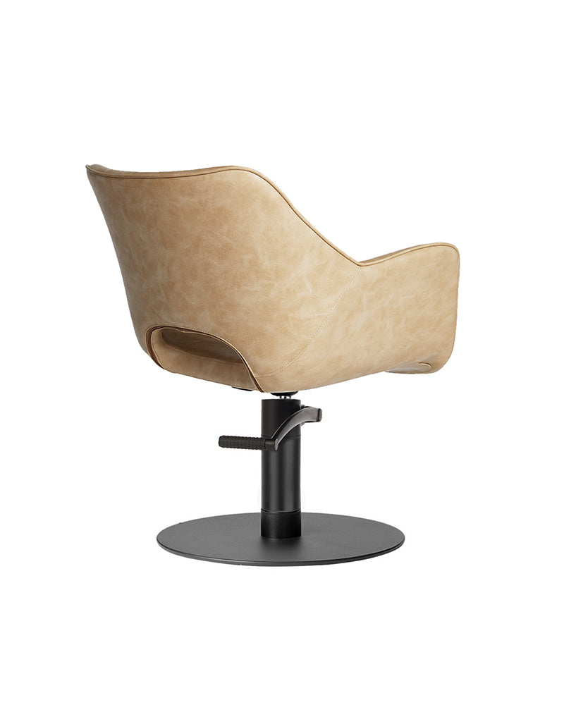 Chloe Sand - Beige hairdressing chair - Black plate base