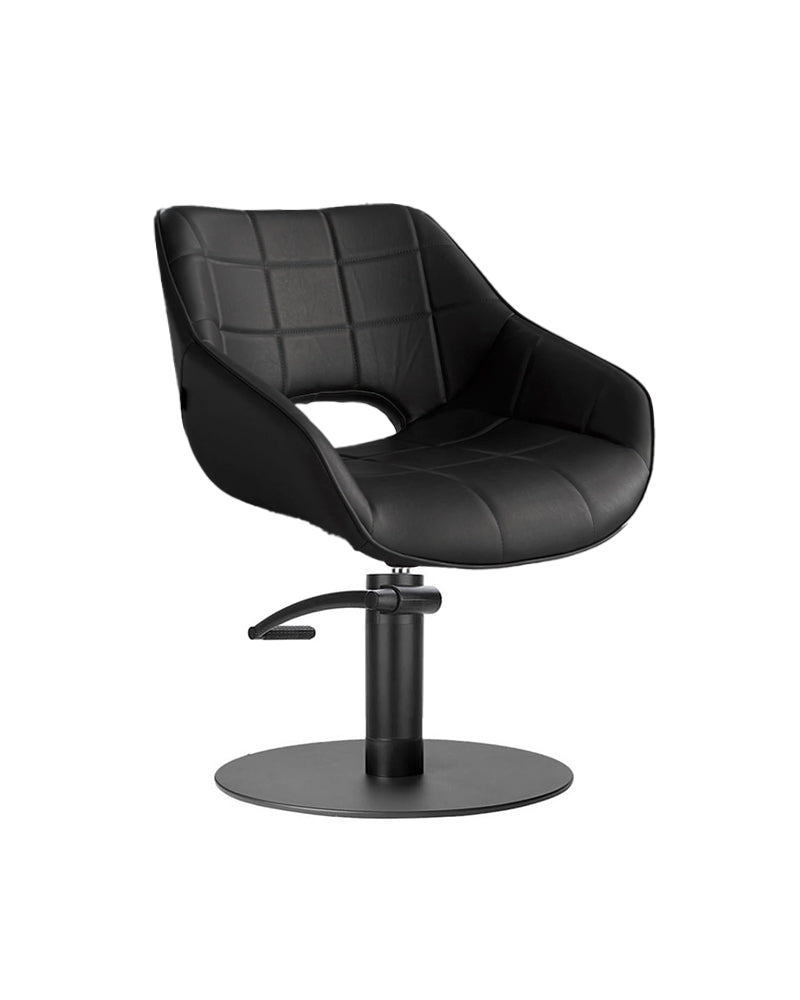 Rosie Black - Black hairdressing chair - Black plate base