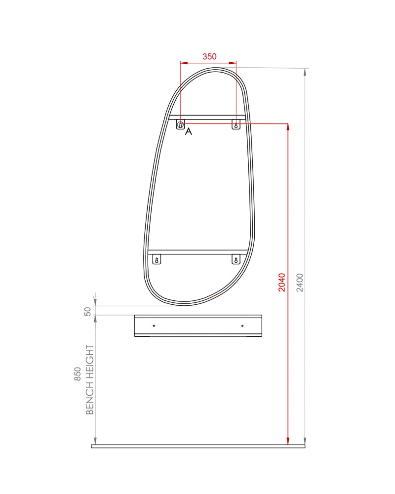 Pebble - Beige hairdressing mirror - Asymmetrical