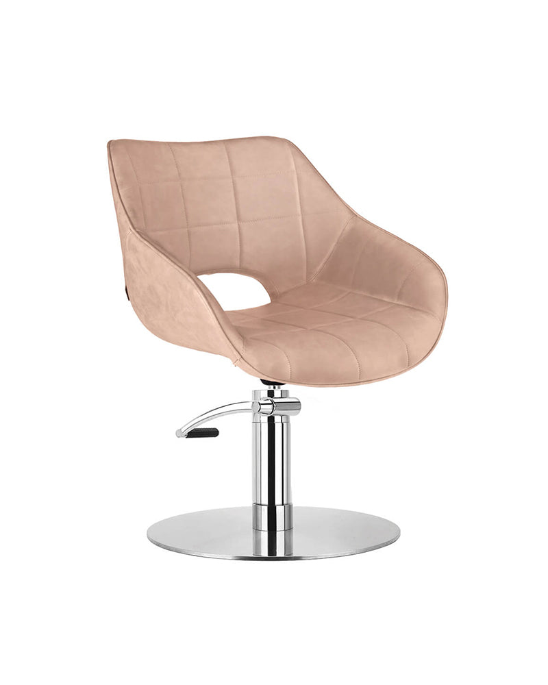 Rosie Blush - Pink hairdressing chair - Chrome plate foot