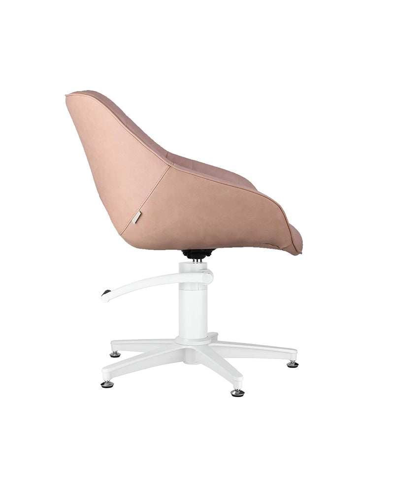Rosie Blush - Pink hairdressing chair - White cross foot