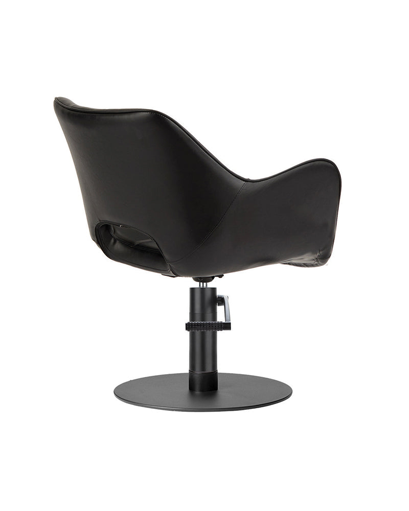 Chloe Black - Black hairdressing chair - Black plate base