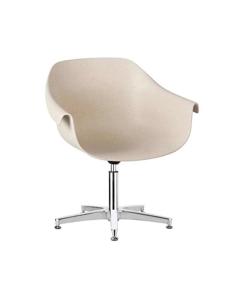 Eco - Beige waiting chair - Chrome cross foot