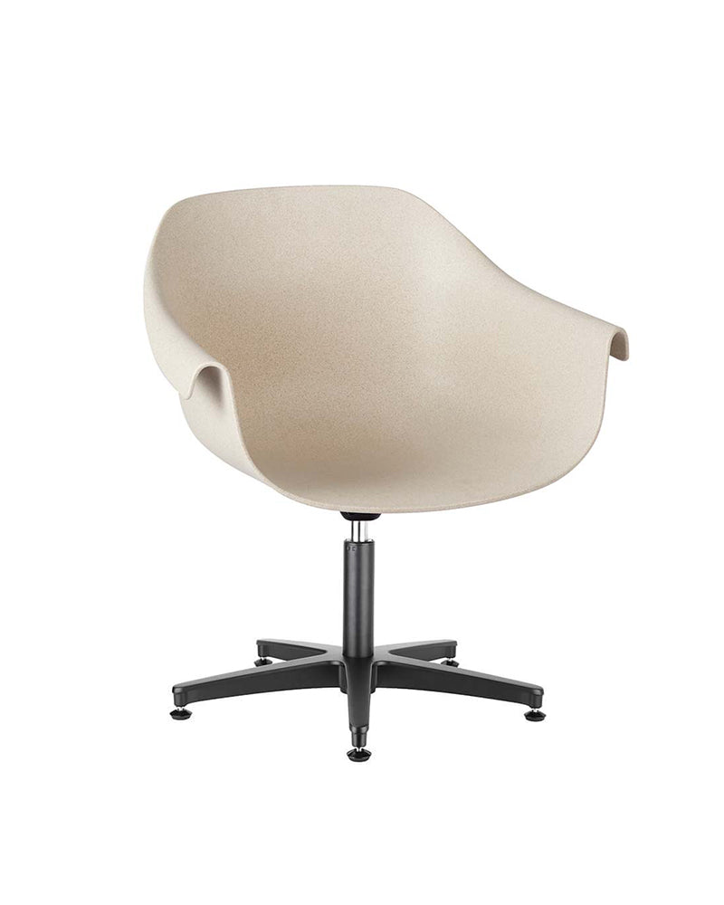 Eco - Beige waiting chair - Black cross foot