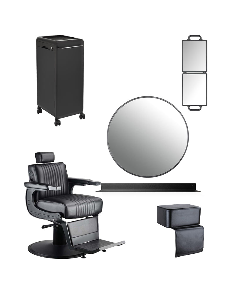 Black barber starter kit with equipment