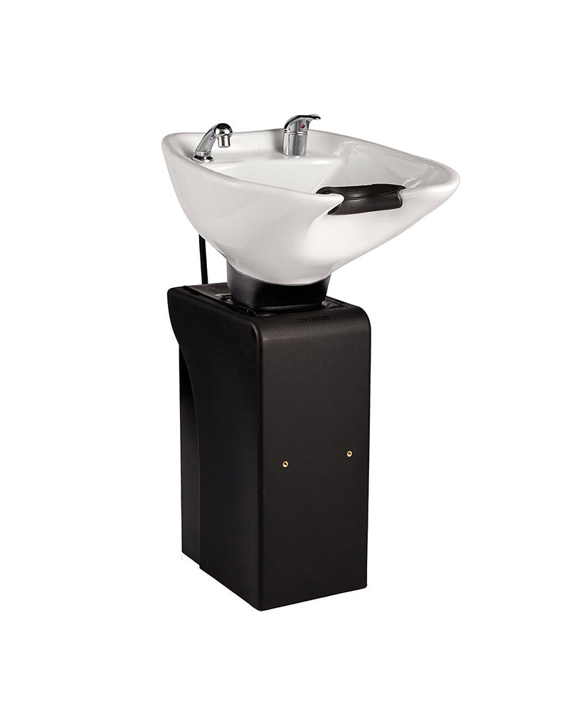 Basin Stand XL - Black column sink - White basin