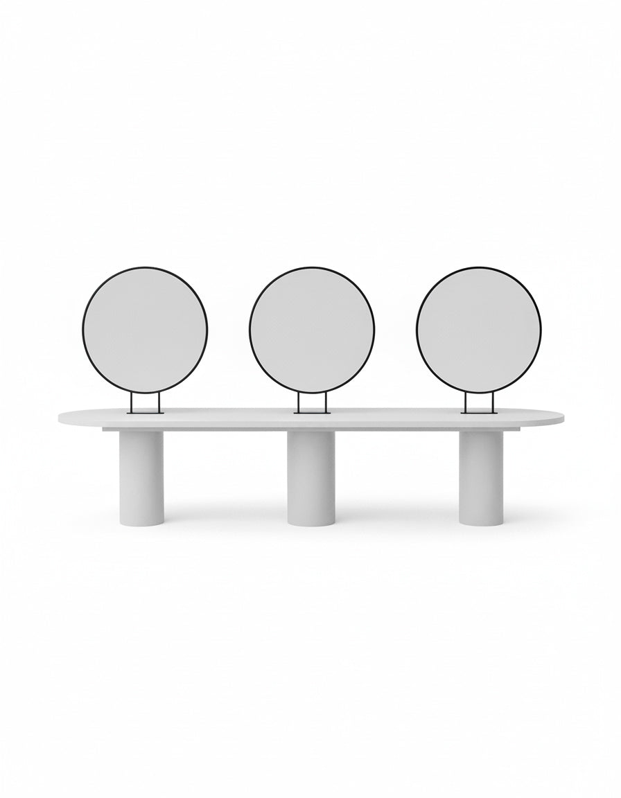 Island Grey - Freestanding Styling Station with 6 seats