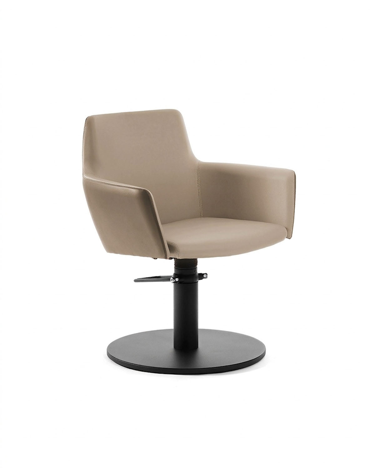 Greiner 38 - Beige stylingstol med sort rund base