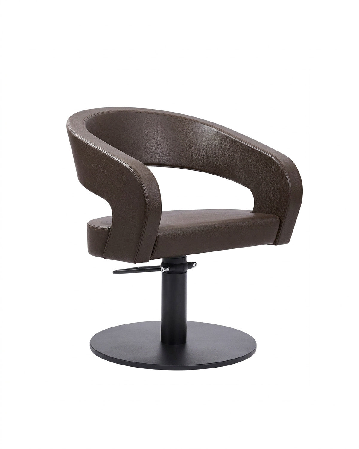 Greiner 50 - Brun stylingstol med sort rund base