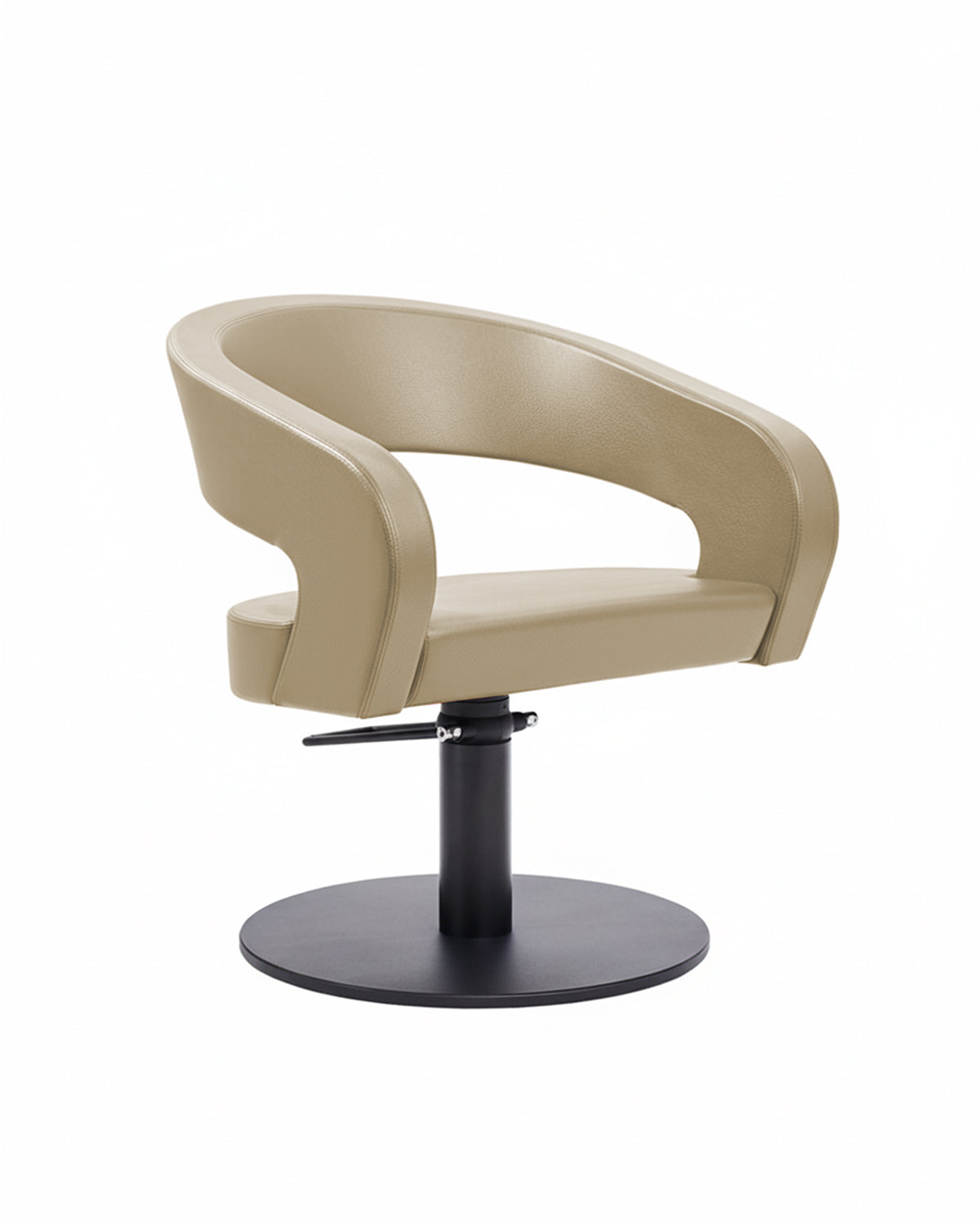 Greiner 50 - Beige stylingstol med sort rund base