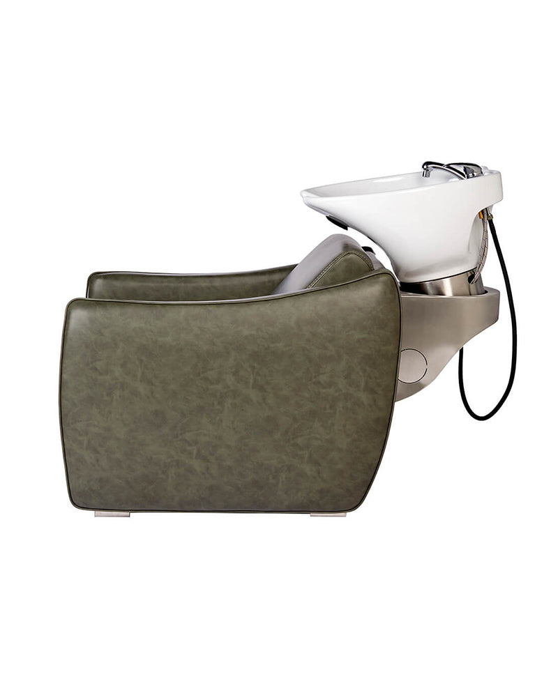 Hazel Sage - Green washing unit - White basin