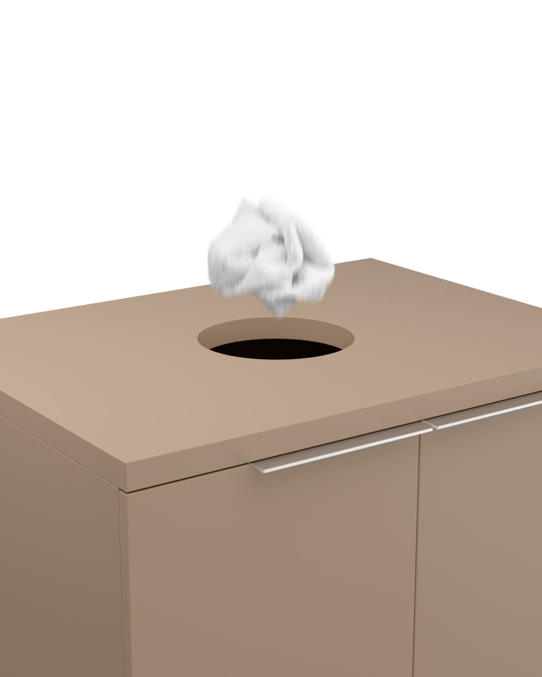 Colorbar towel basket - Washbasin in beige - Matt black