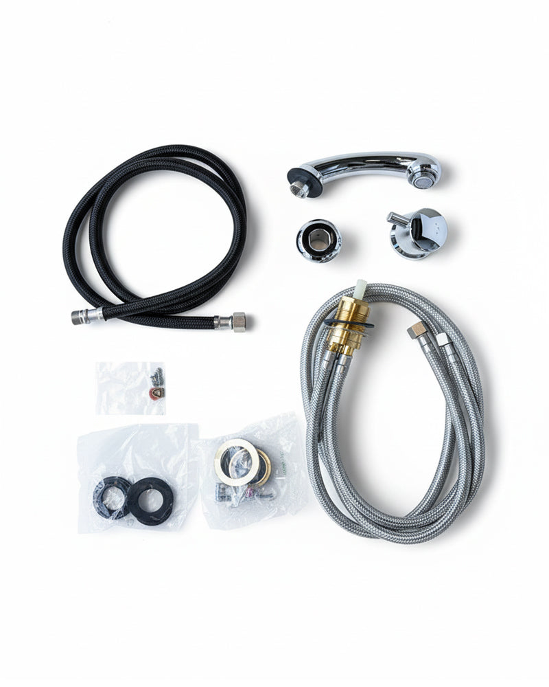 Krom blandebatteri - komplett sett