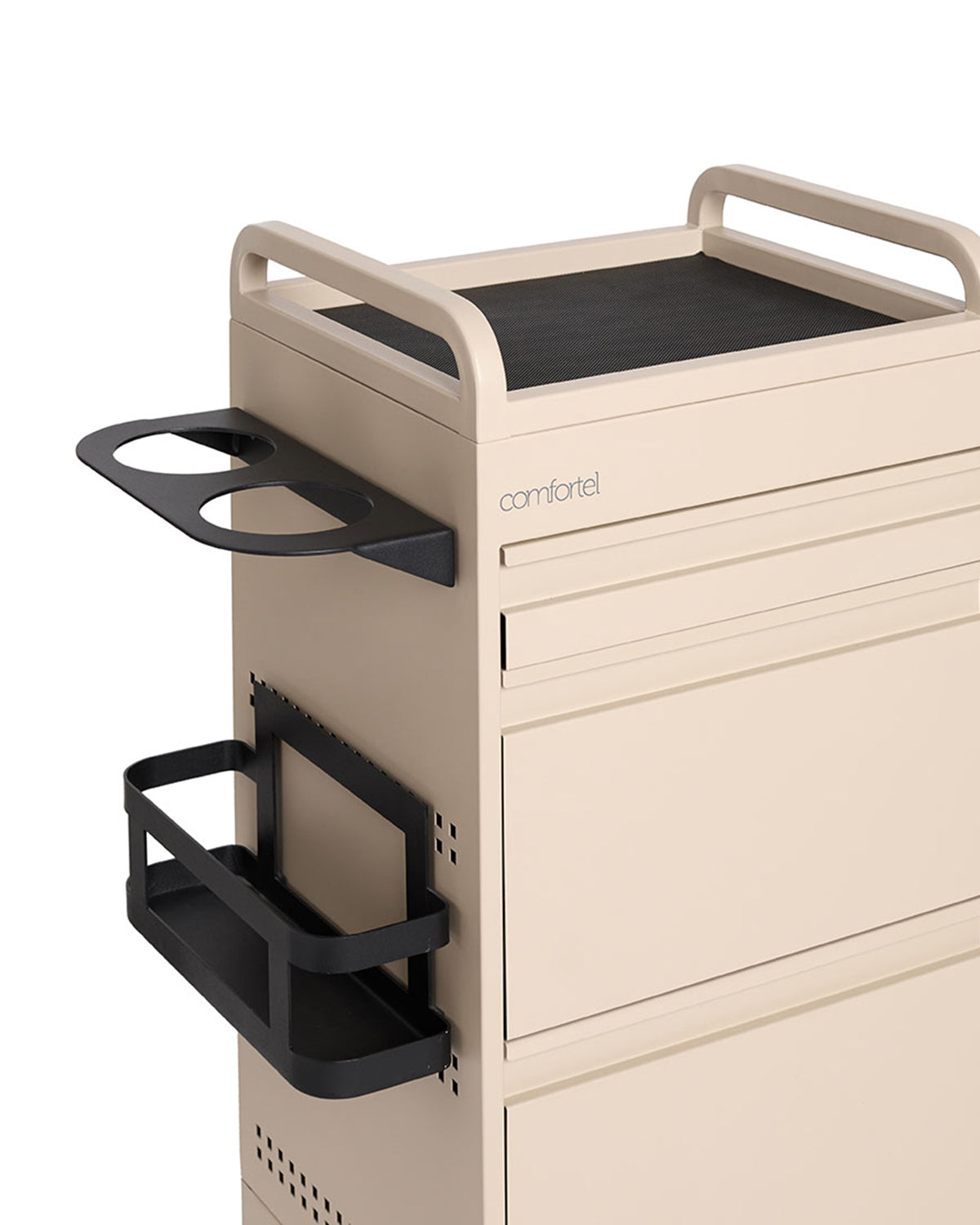 Studio 3 - Beige trolley with 3 drawers and pull-out shelf