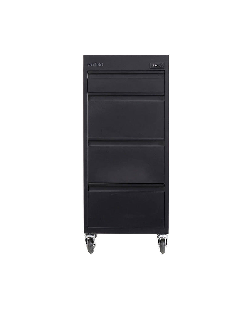 Studio 4 - Black trolley with 4 lockable drawers
