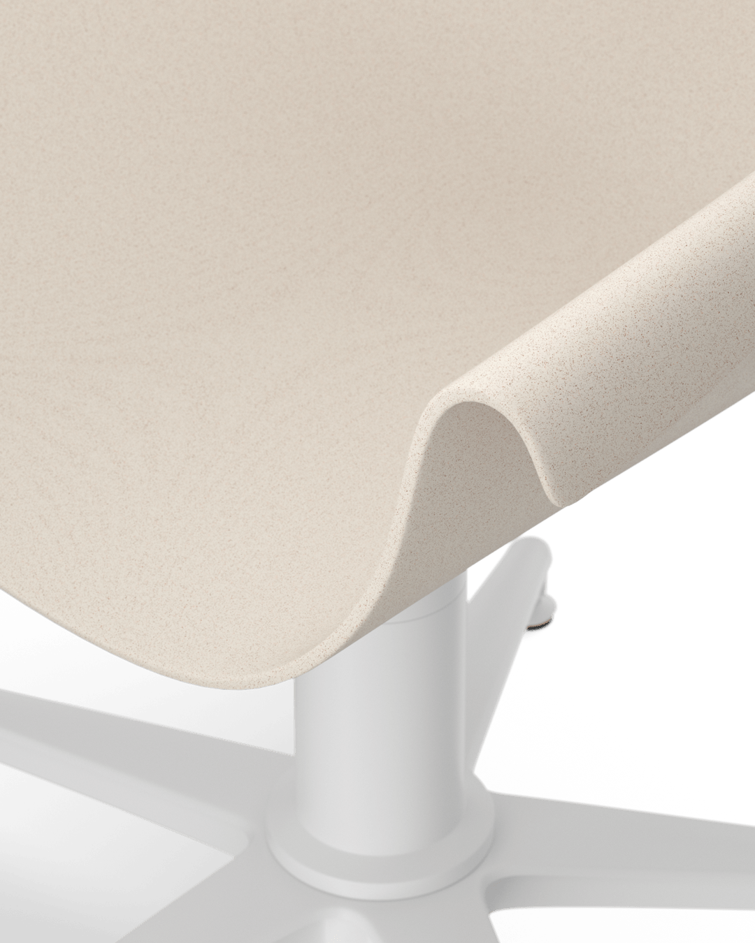 Eco - Beige hairdressing chair - White cross foot