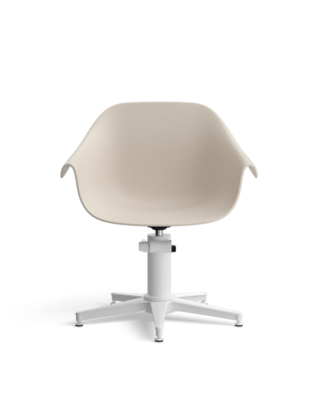 Eco - Beige hairdressing chair - White cross foot