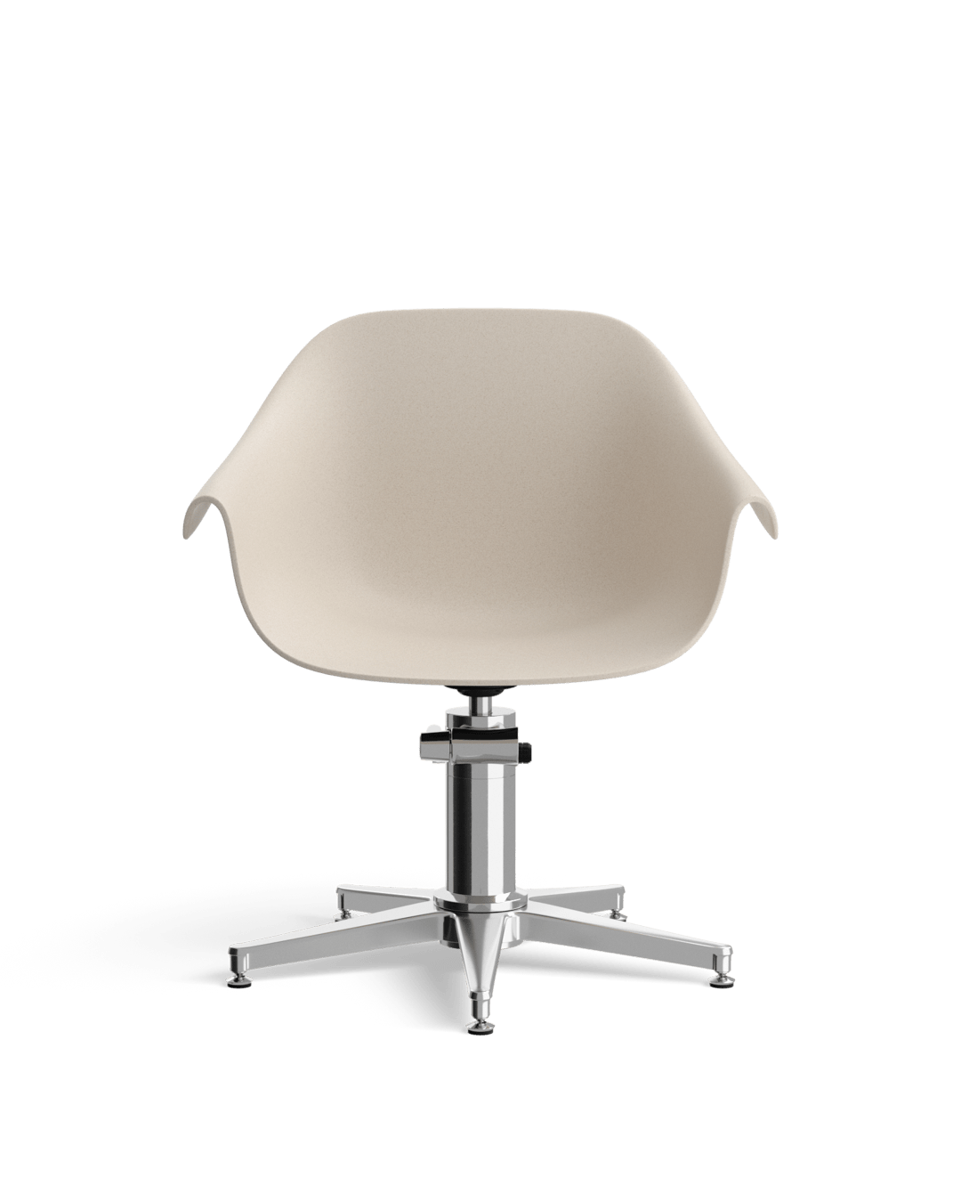 Eco - Beige hairdresser's chair - Chrome cross foot