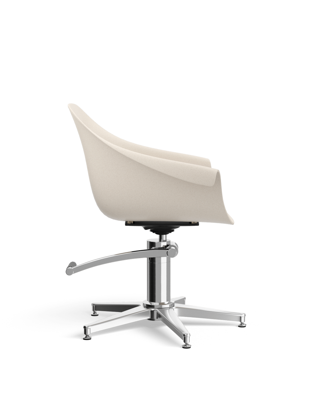 Eco - Beige hairdresser's chair - Chrome cross foot