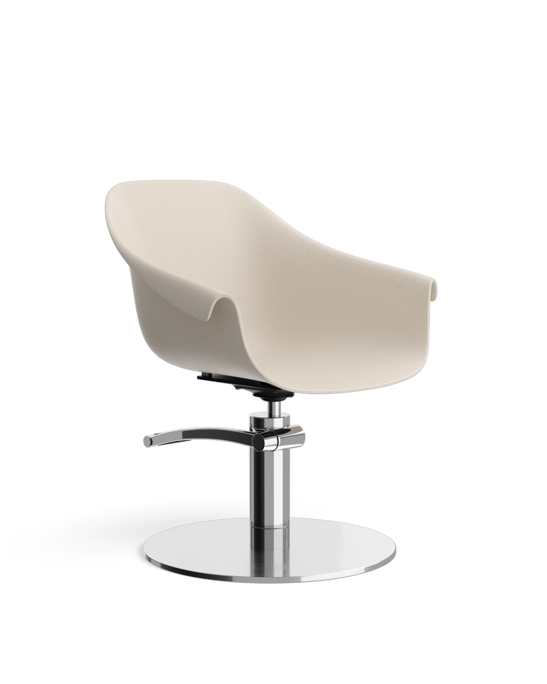 Eco - Beige hairdresser's chair - Chrome plate foot