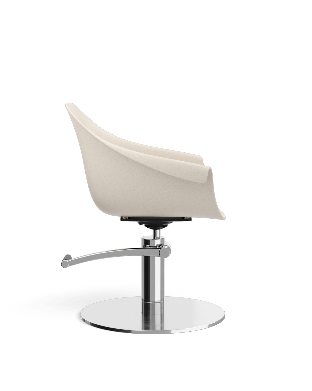 Eco - Beige hairdresser's chair - Chrome plate foot