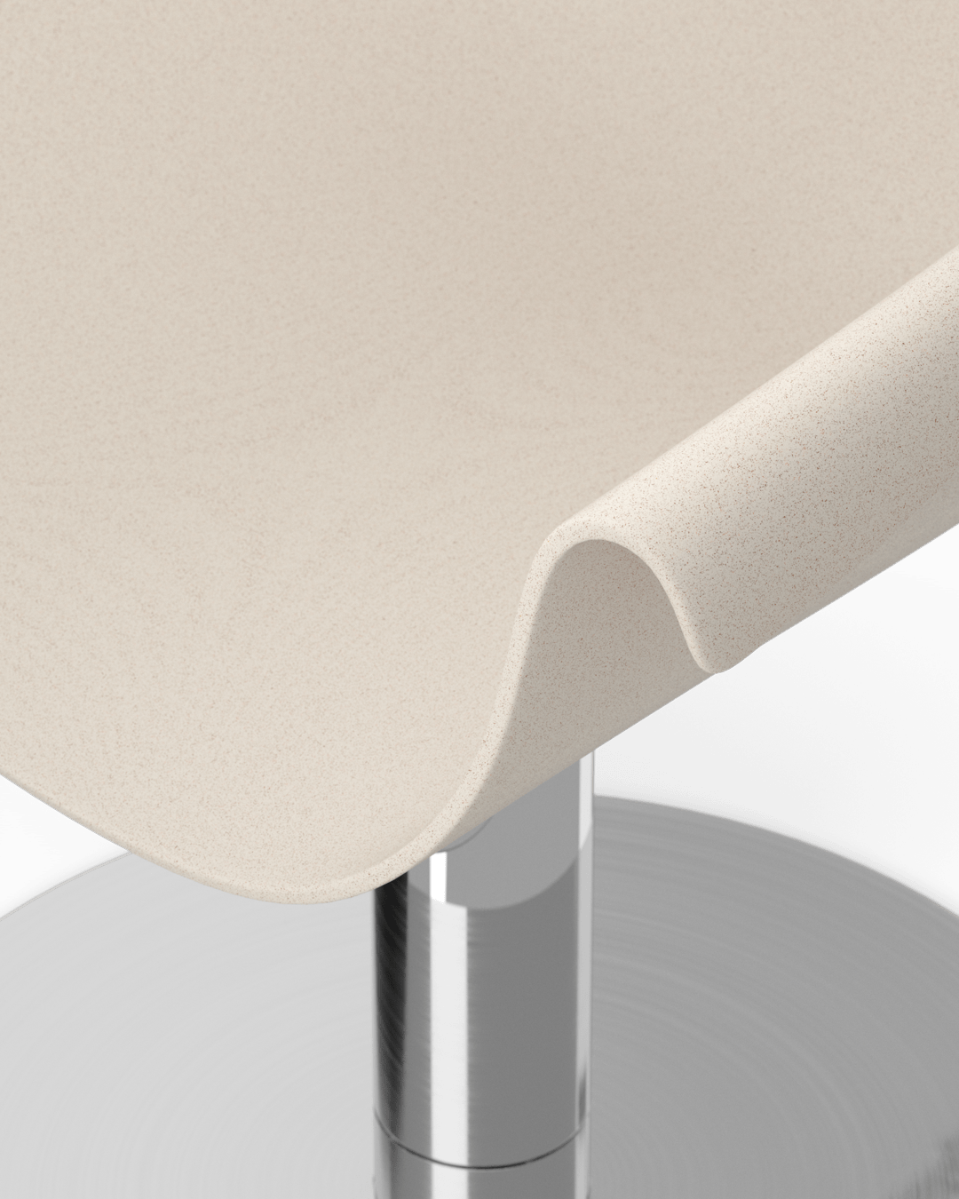 Eco - Beige hairdresser's chair - Chrome plate foot