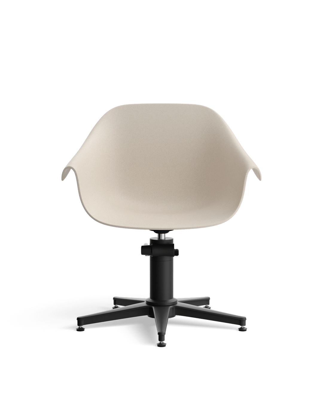 Eco - Beige hairdressing chair - Black cross foot