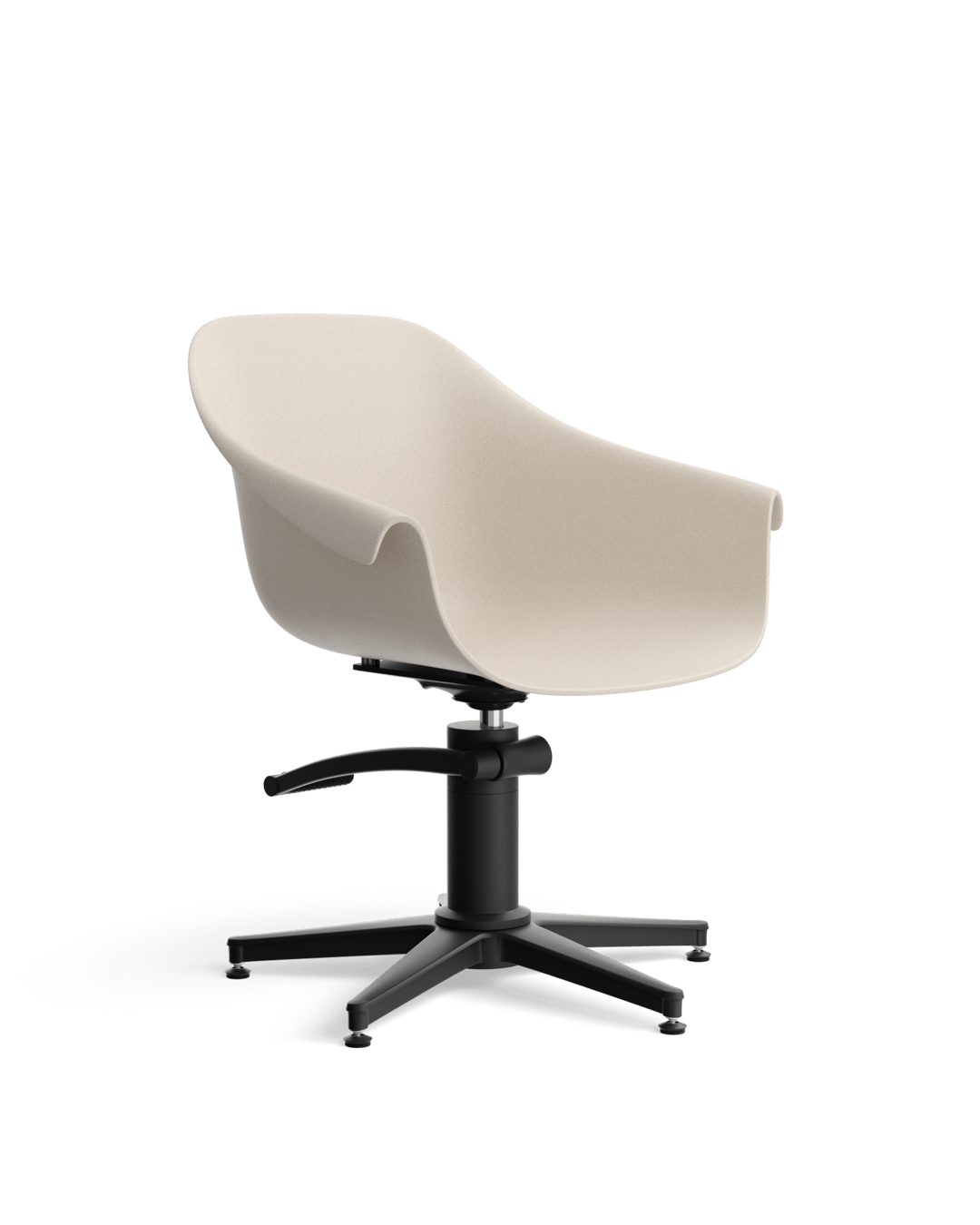 Eco - Beige hairdressing chair - Black cross foot