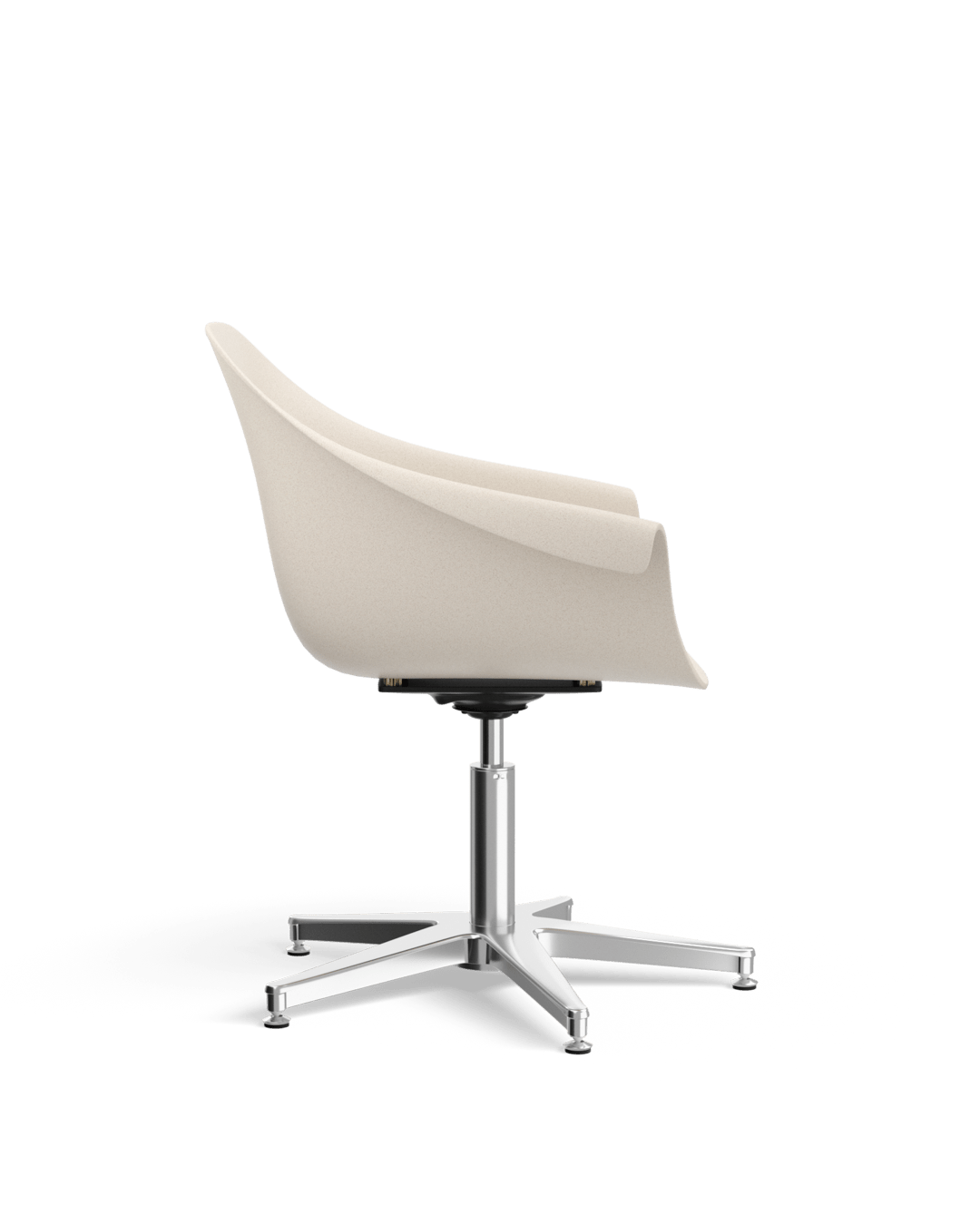 Eco - Beige waiting chair - Chrome cross foot
