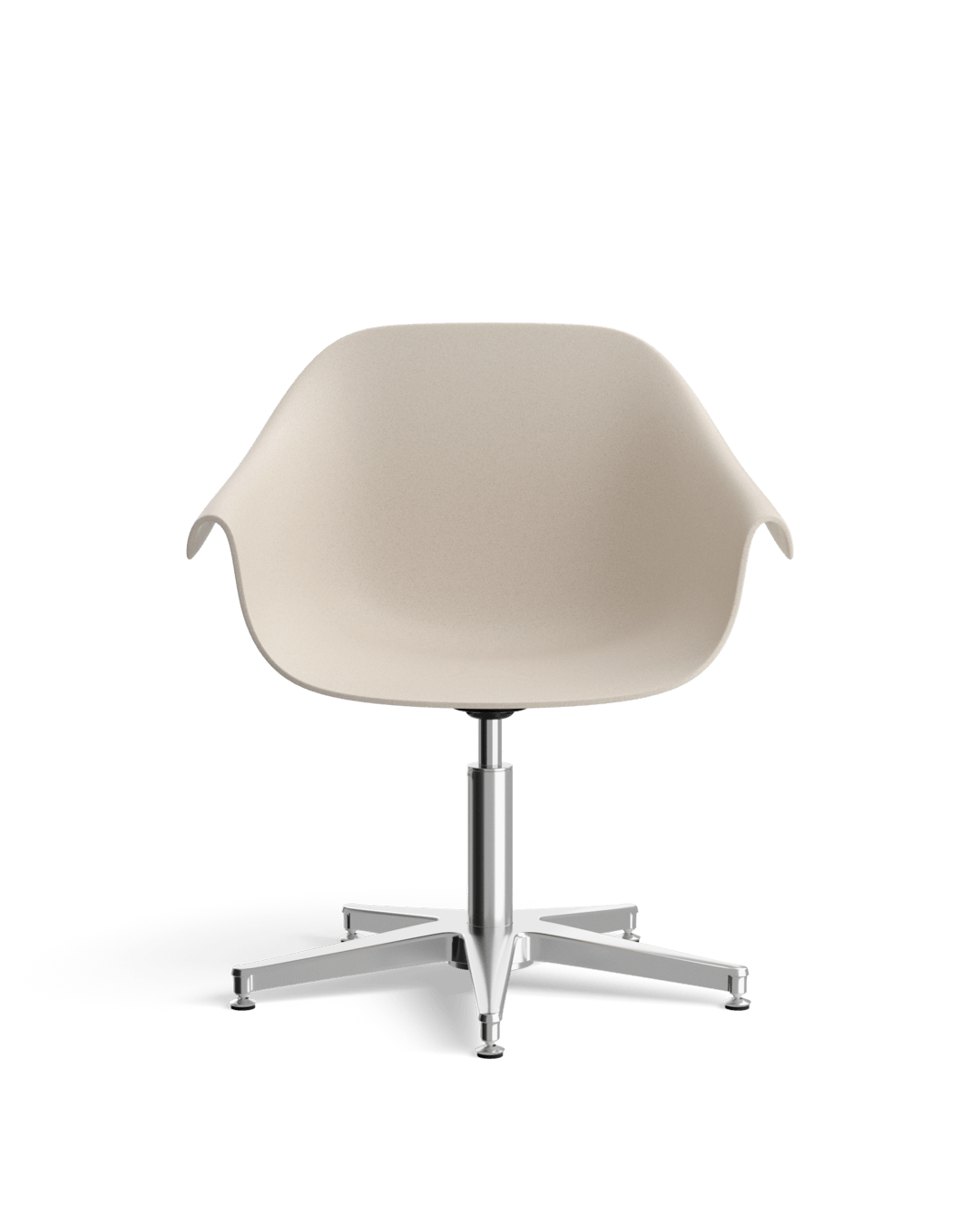 Eco - Beige waiting chair - Chrome cross foot