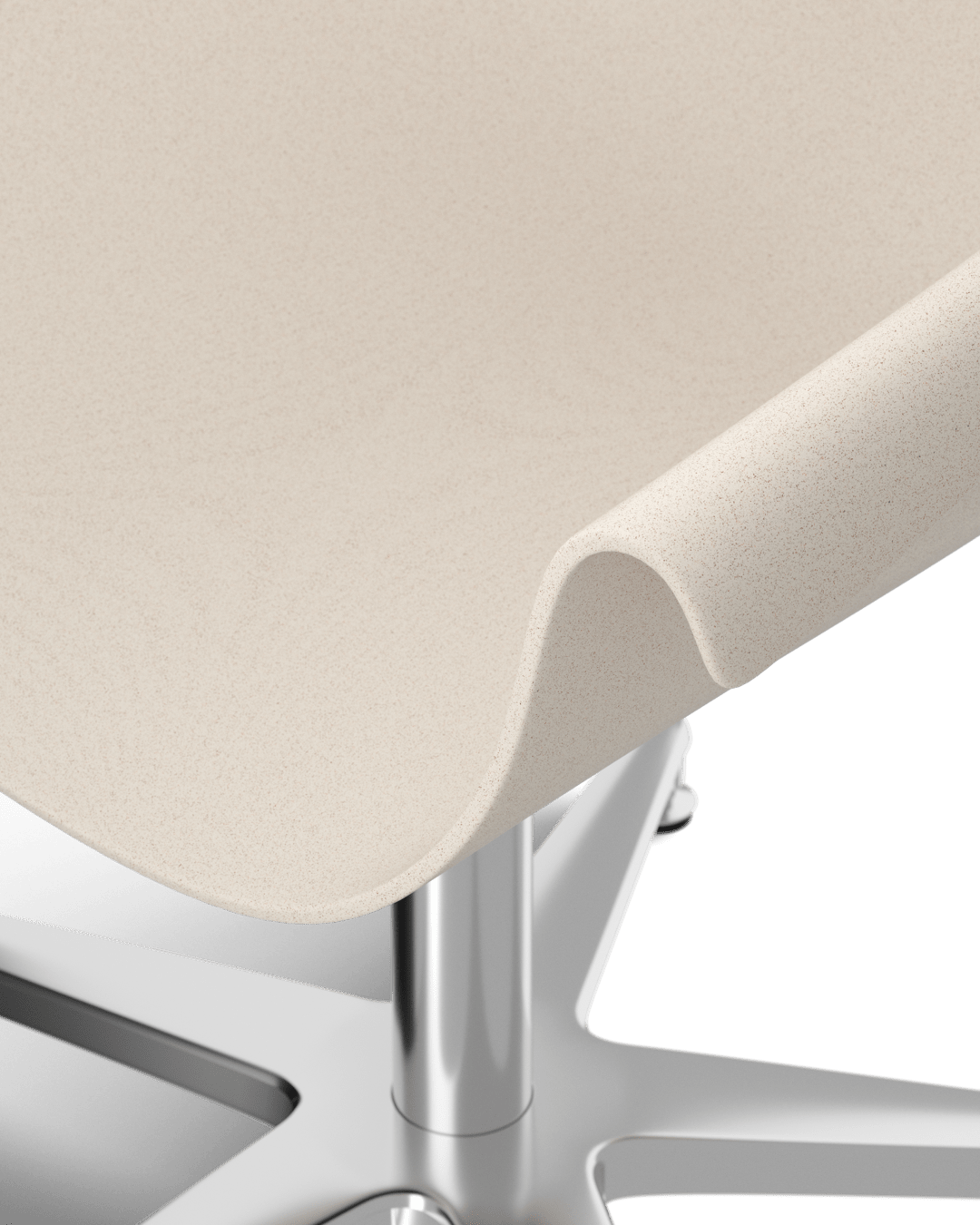 Eco - Beige waiting chair - Chrome cross foot