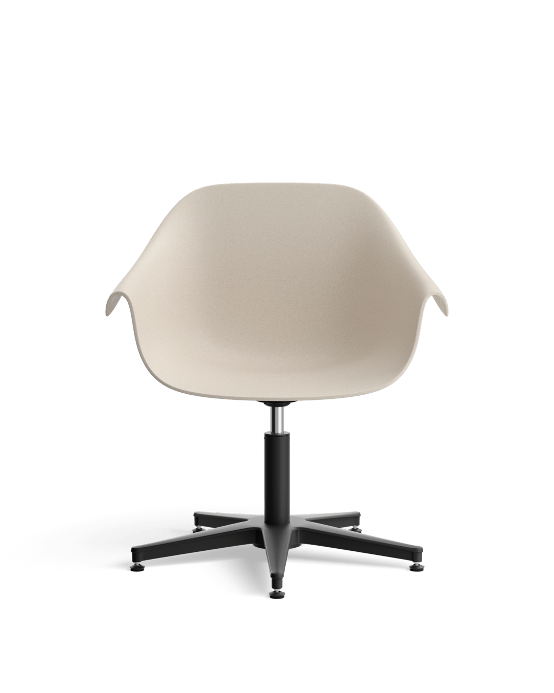 Eco - Beige waiting chair - Black cross foot