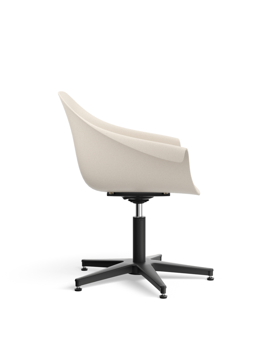 Eco - Beige waiting chair - Black cross foot