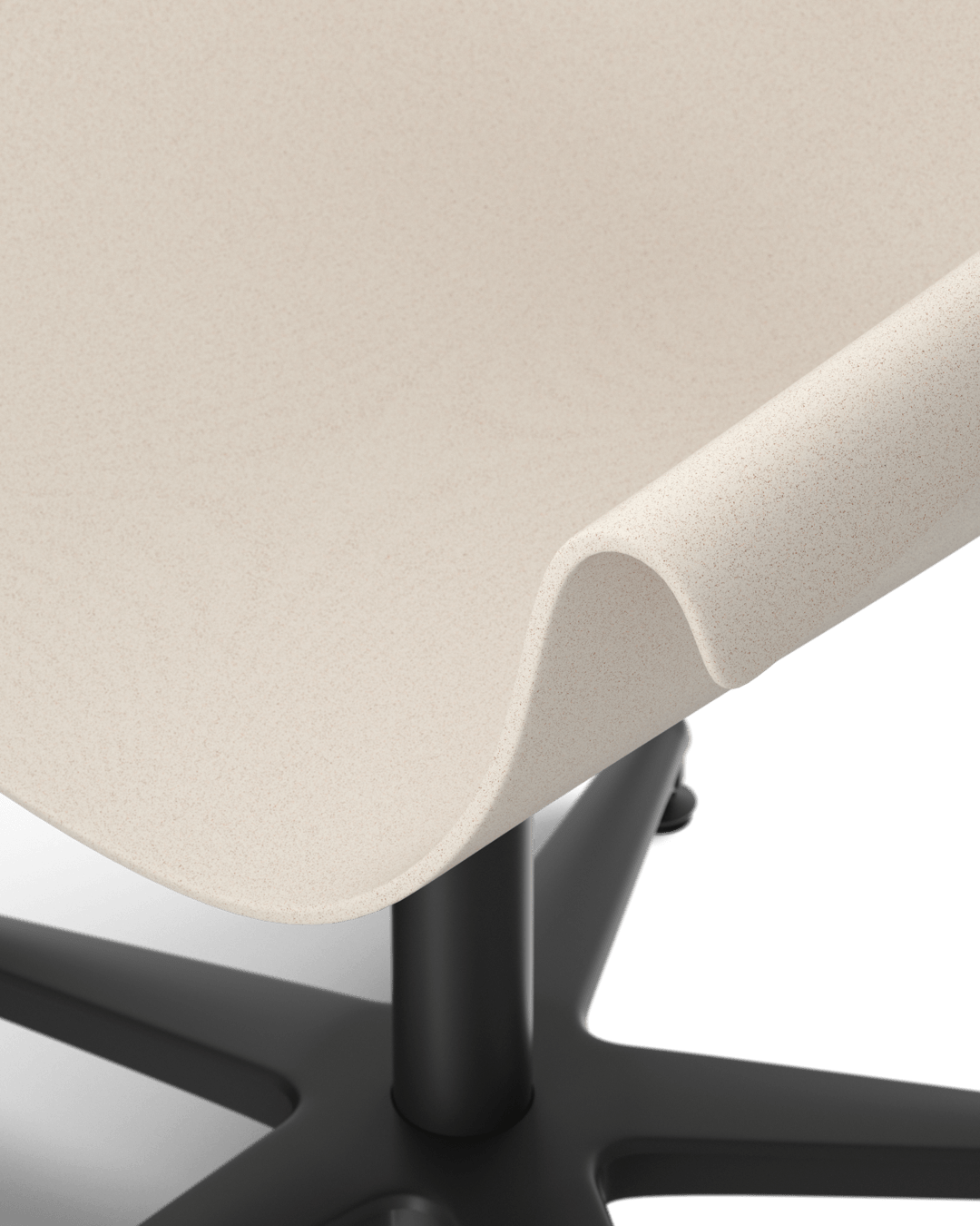 Eco - Beige waiting chair - Black cross foot